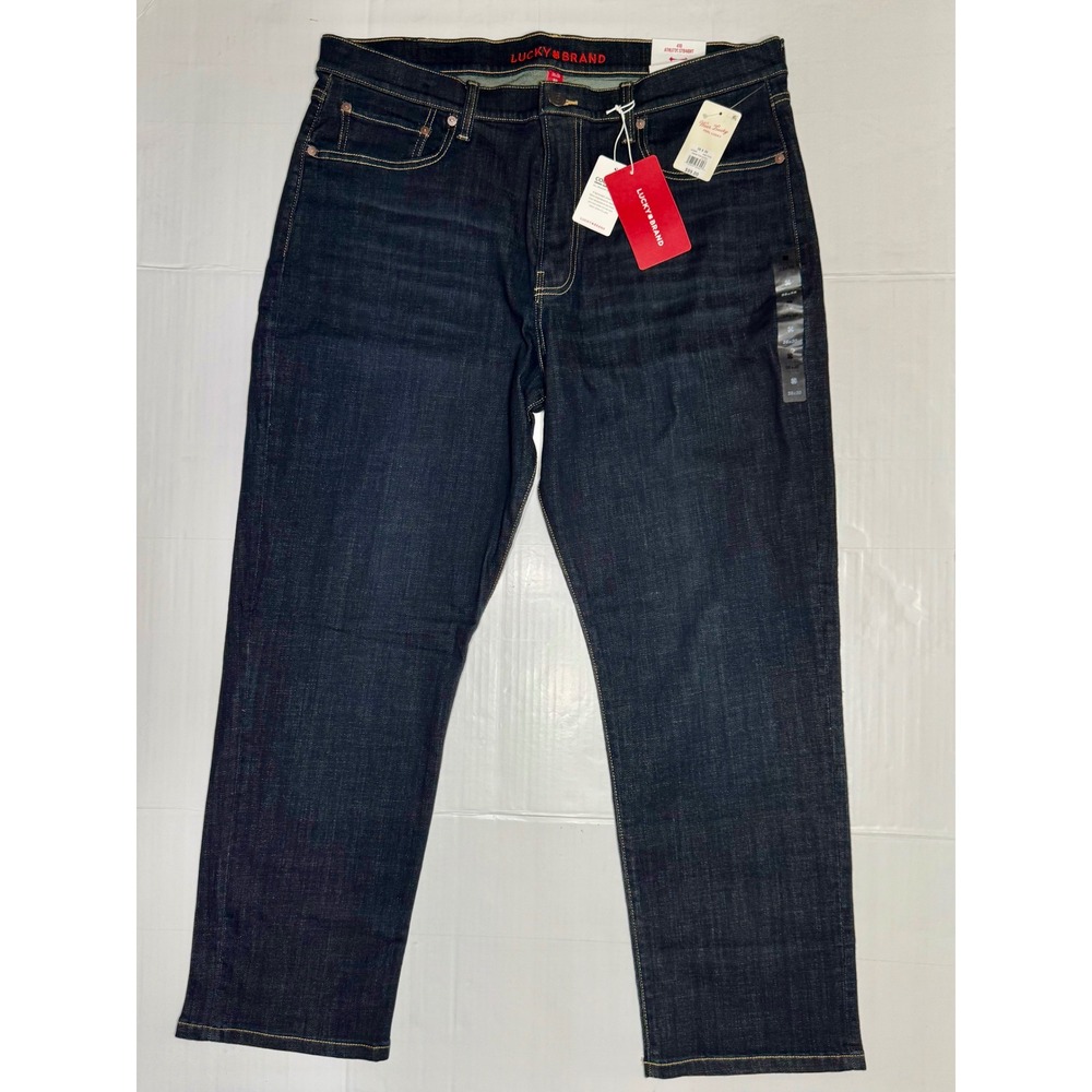 Lucky Brand 410 Athletic Straight Jeans Mens 38x30 Hamilton Dark Wash Coolmax